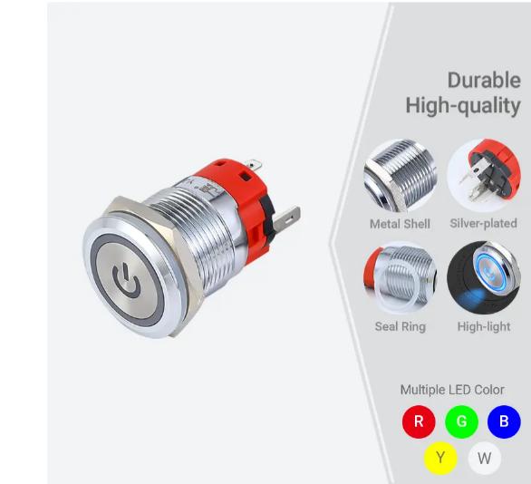 19mm 3a পুশ বোতাম সুইচ